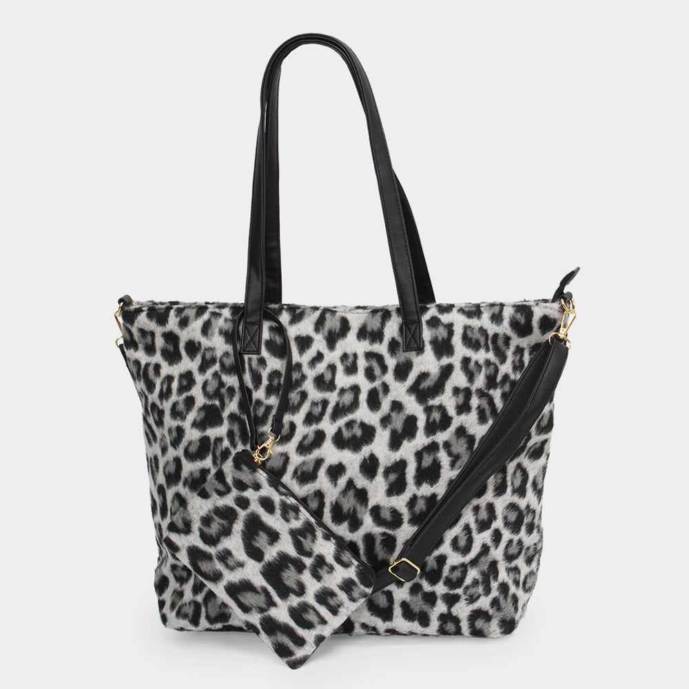 Leopard Weekend Tote Bag With Pouch
