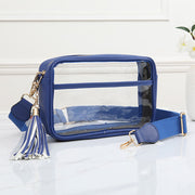 Faux Leather Transparent Rectangular Crossbody Bag
