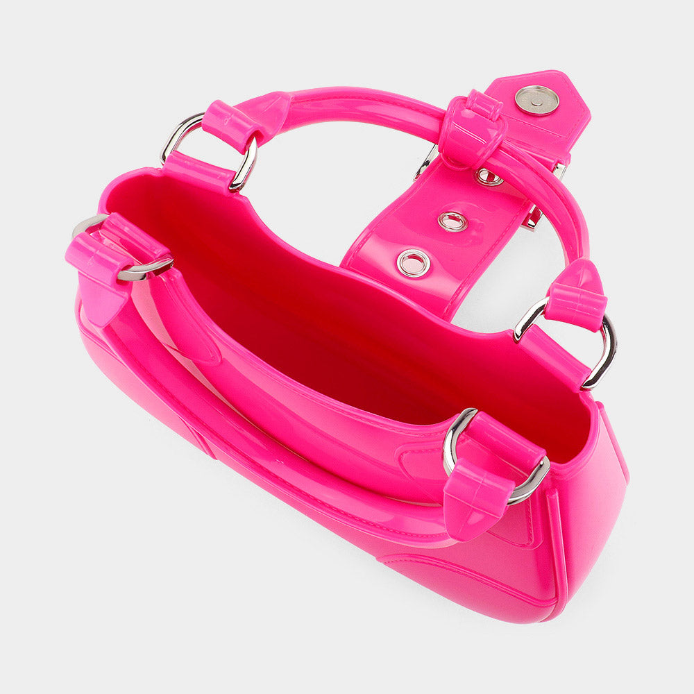 Buckle Pointed Jelly Shoulder Bag / Hand Bag