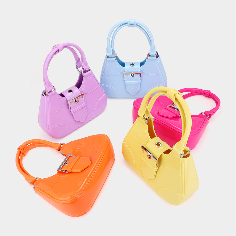 Buckle Pointed Jelly Shoulder Bag / Hand Bag