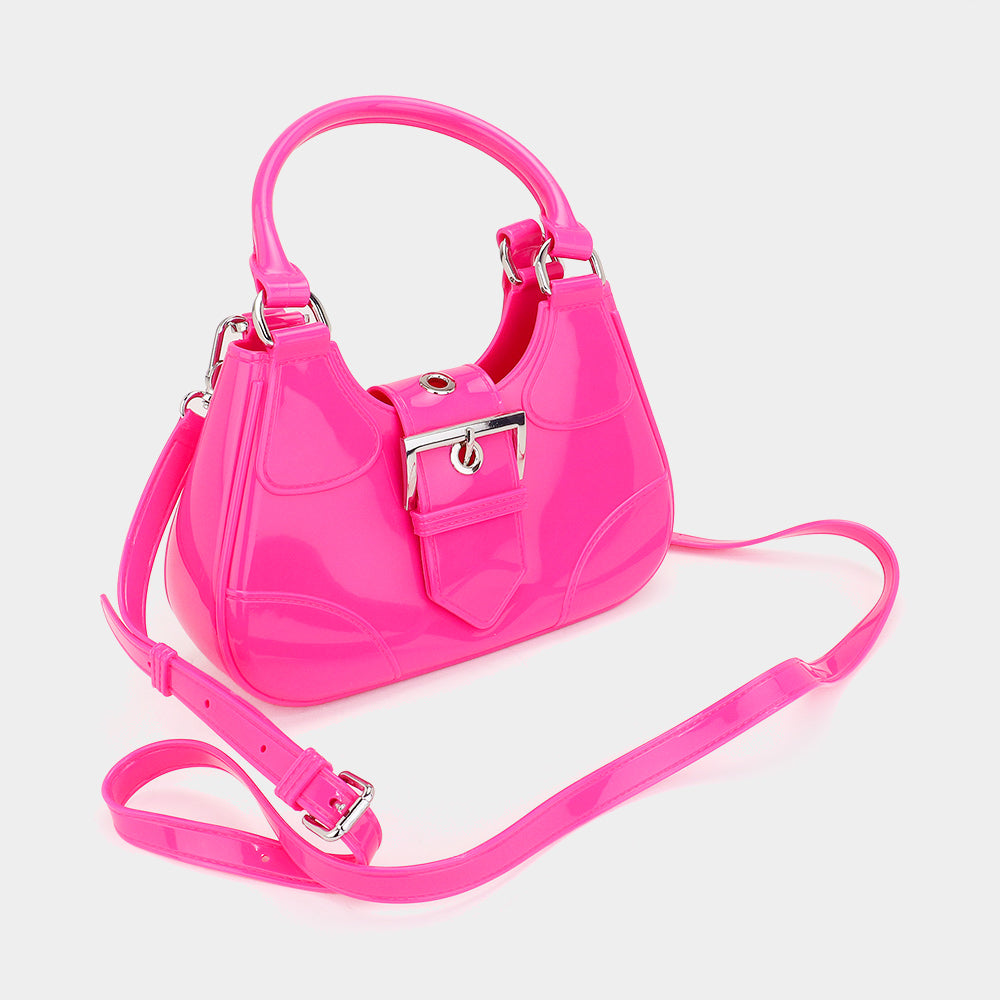 Buckle Pointed Jelly Shoulder Bag / Hand Bag