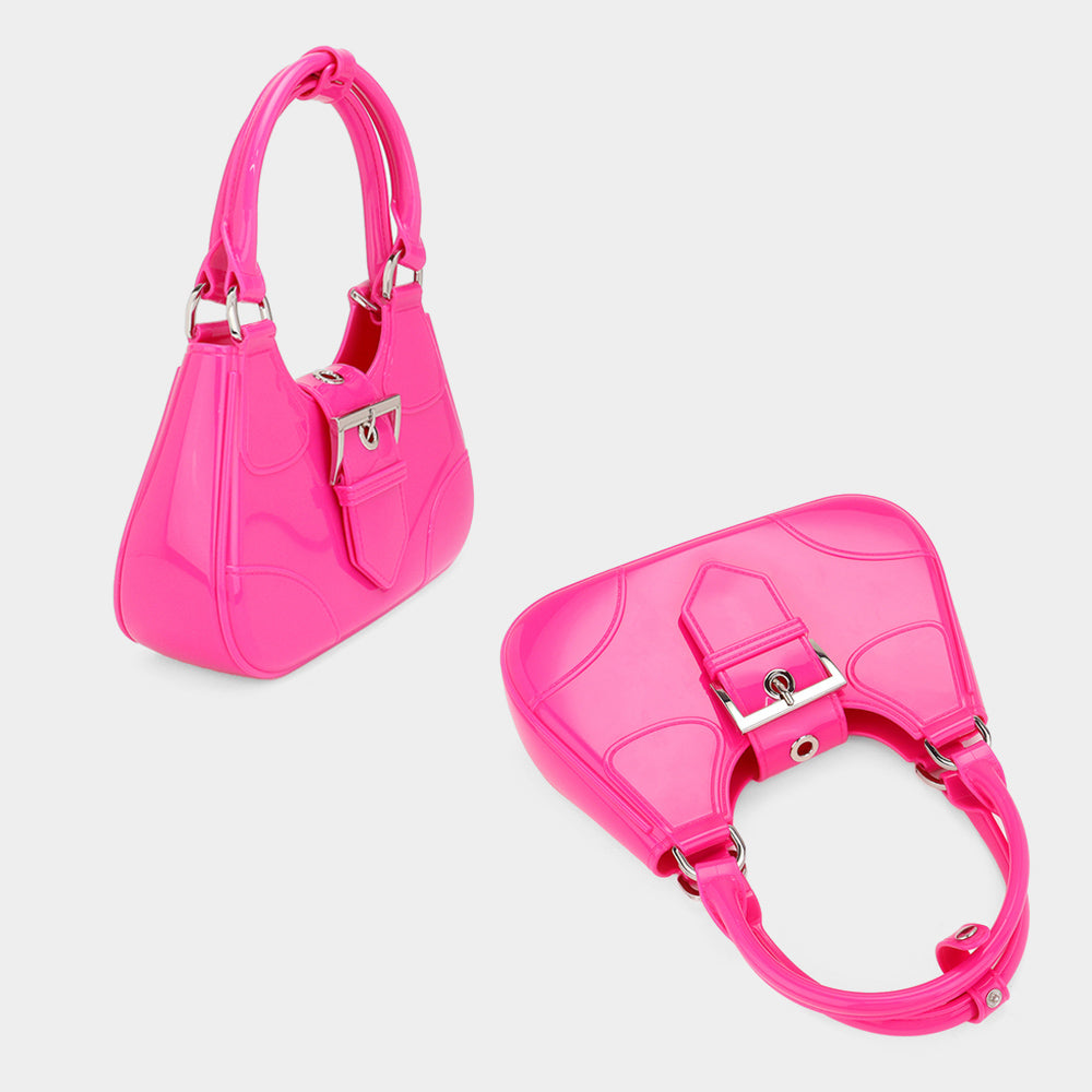 Buckle Pointed Jelly Shoulder Bag / Hand Bag