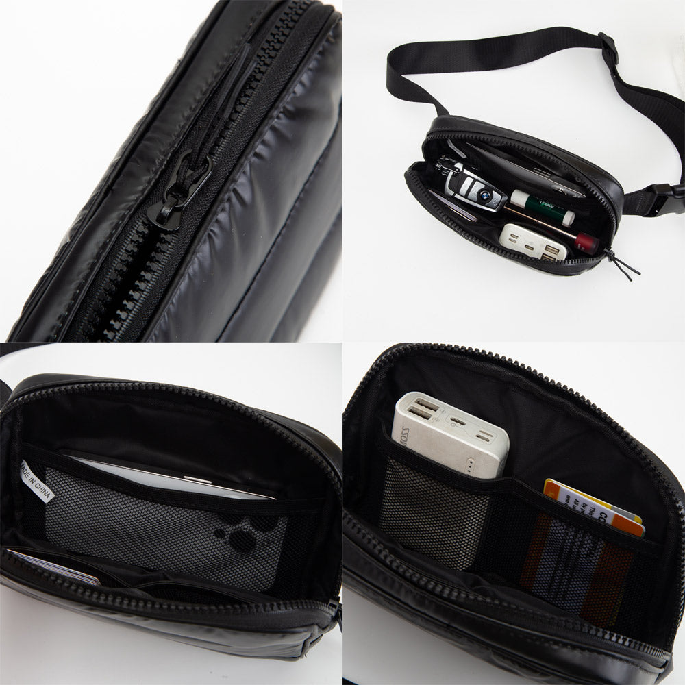 Puffer Rectangle Sling Bag / Fanny Pack / Belt Bag