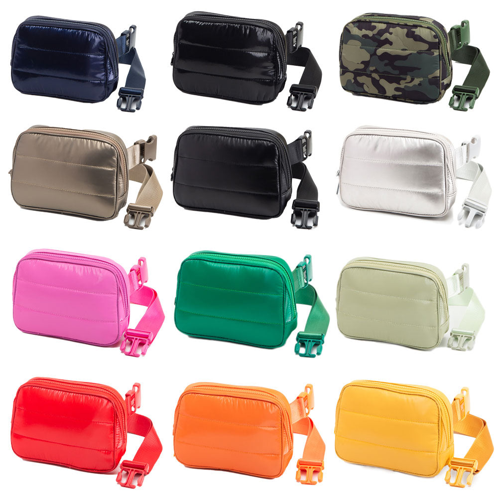 Puffer Rectangle Sling Bag / Fanny Pack / Belt Bag
