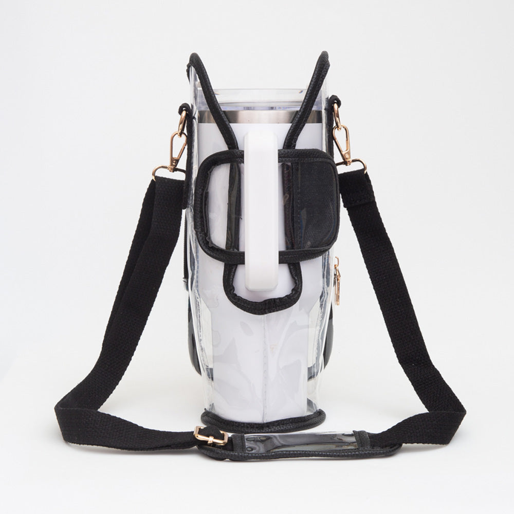 Transparent Tumbler Carrier Holder Crossbody Bag