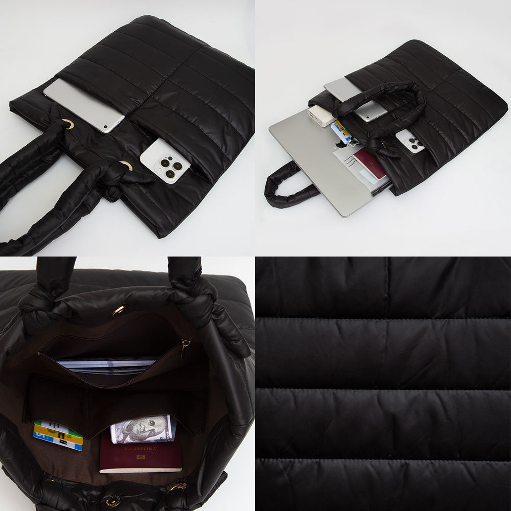 Soft Padded Quilted Tote Bag