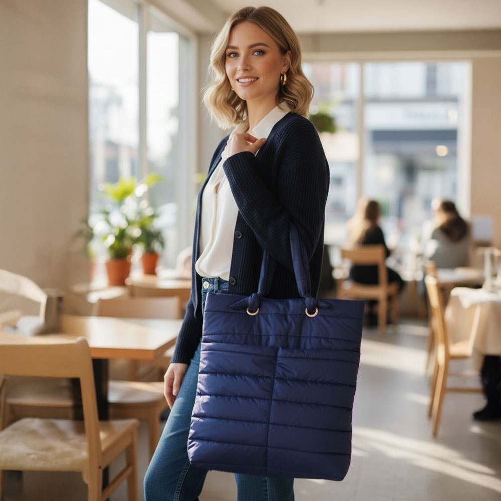 Soft Padded Quilted Tote Bag