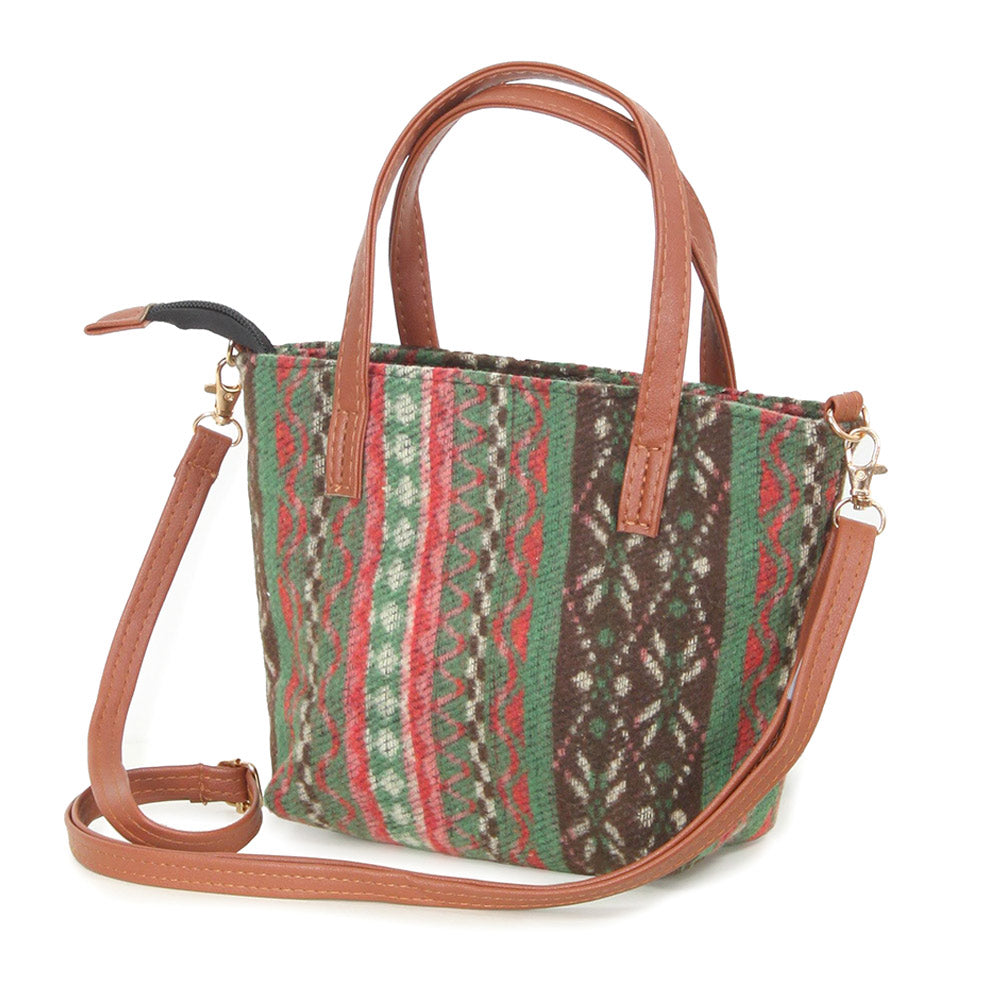 Ethnic Patterned Tote / Crossbody Bag