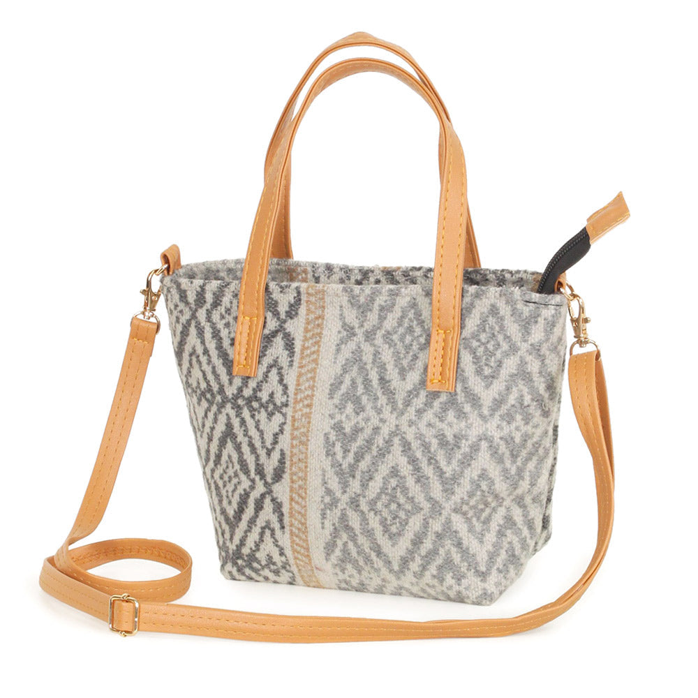 Ethnic Patterned Tote / Crossbody Bag