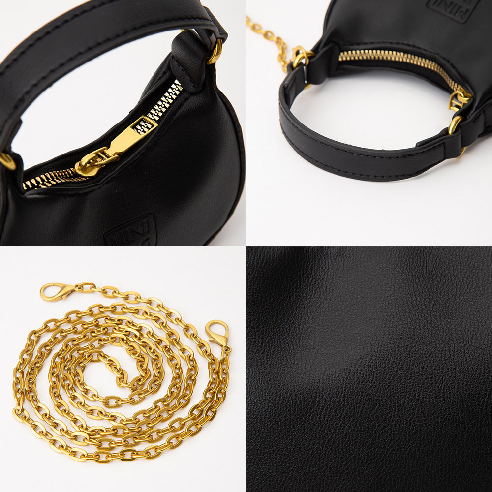 Faux Leather Mini Hobo Handbag / Crossbody Bag