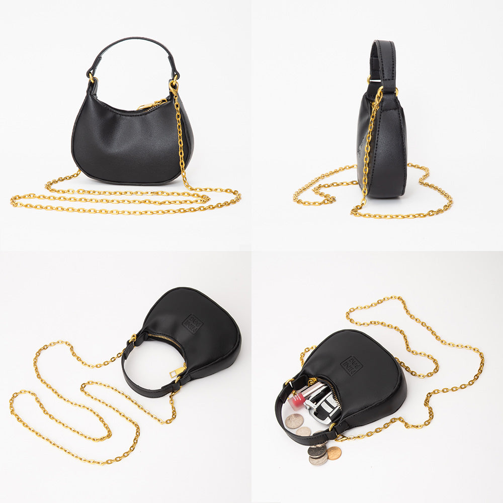 Faux Leather Mini Hobo Handbag / Crossbody Bag