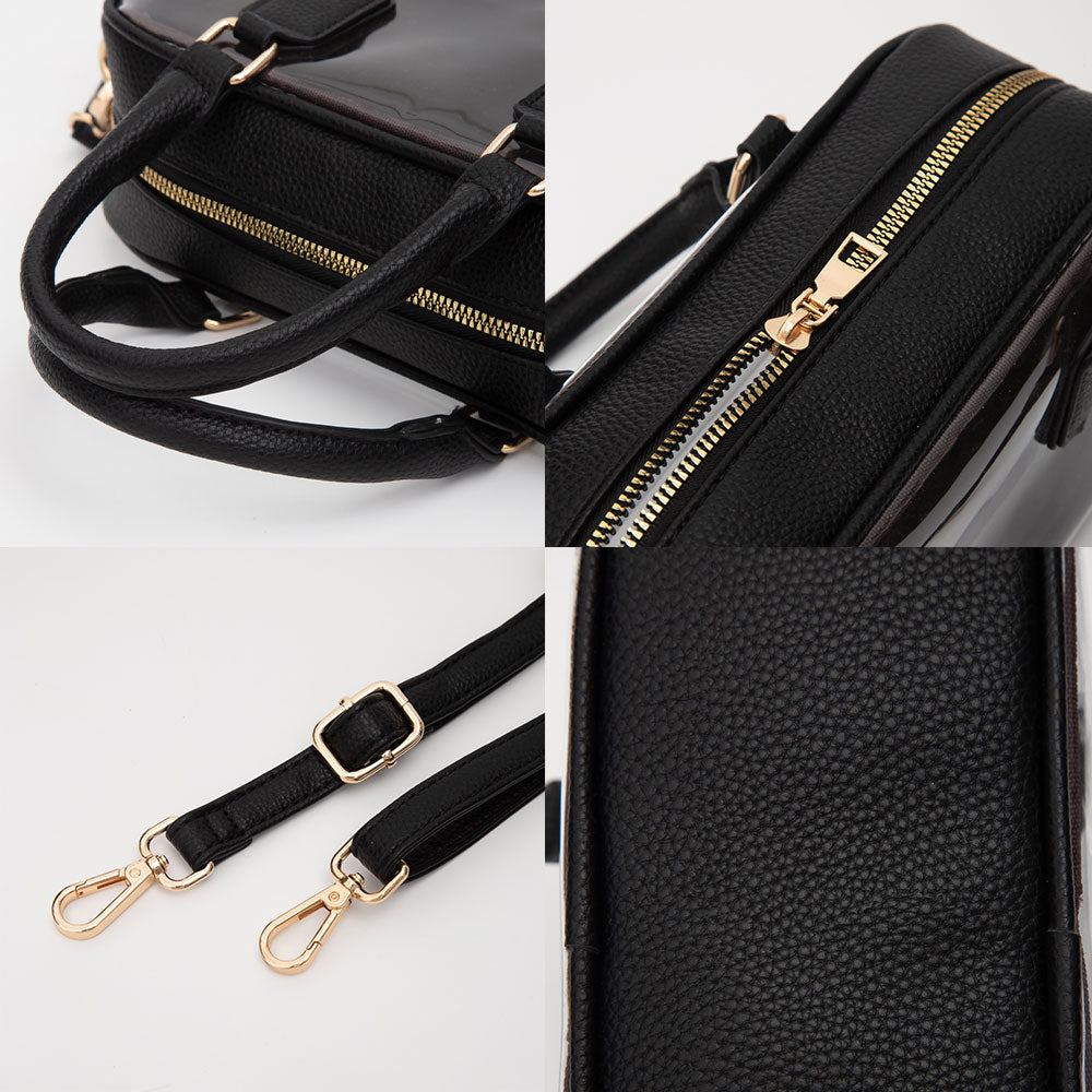 Transparent Structured Top Handle Handbag / Crossbody Bag