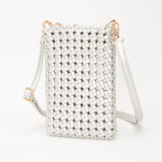 Faux Leather Woven Small Crossbody Bag