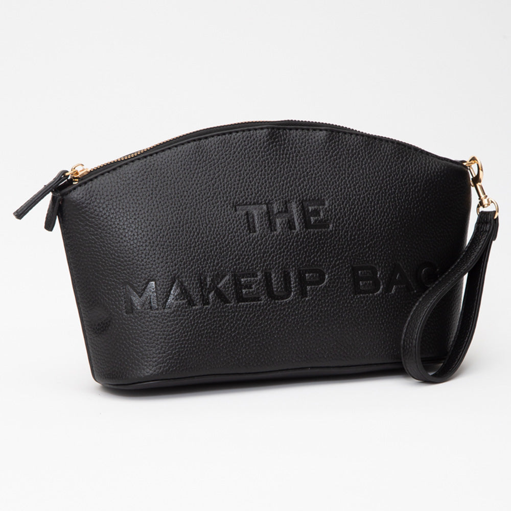 Faux Leather THE MAKE UP BAG Message Pouch Bag Beauty Organizer Bag