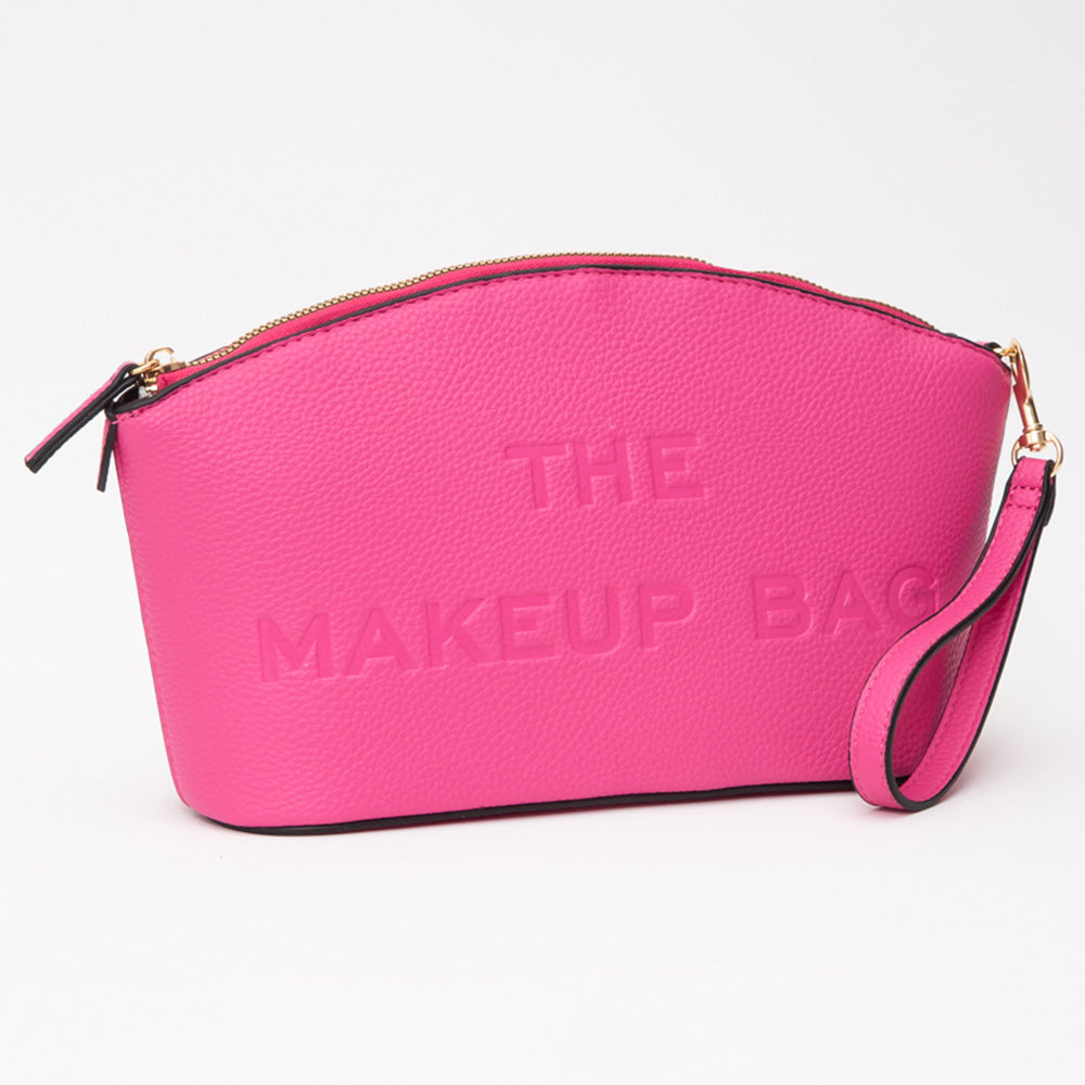 Faux Leather THE MAKE UP BAG Message Pouch Bag Beauty Organizer Bag