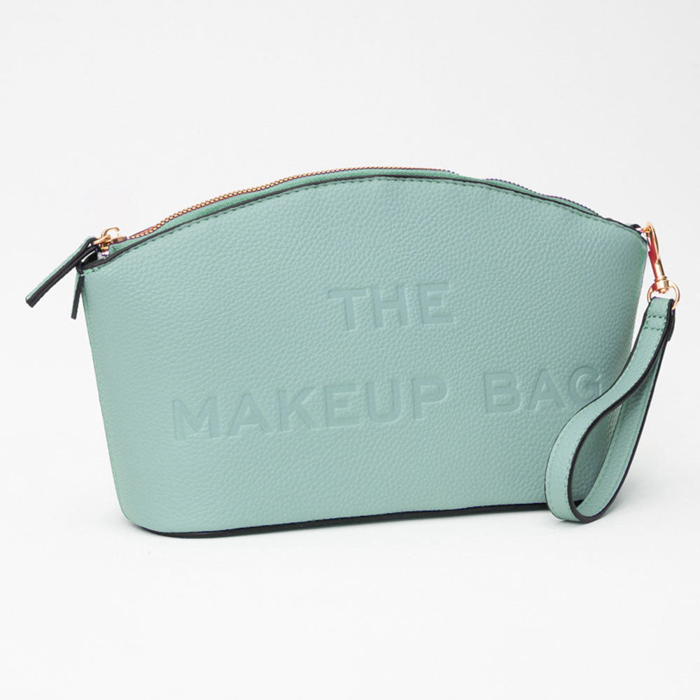 Faux Leather THE MAKE UP BAG Message Pouch Bag Beauty Organizer Bag