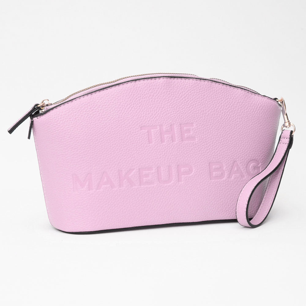 Faux Leather THE MAKE UP BAG Message Pouch Bag Beauty Organizer Bag