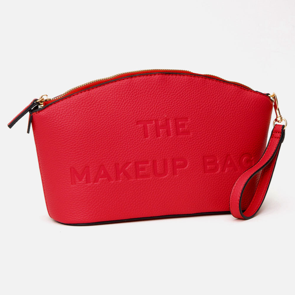 Faux Leather THE MAKE UP BAG Message Pouch Bag Beauty Organizer Bag