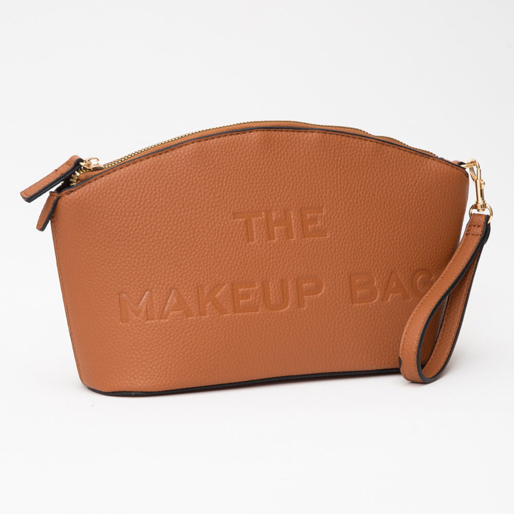 Faux Leather THE MAKE UP BAG Message Pouch Bag Beauty Organizer Bag