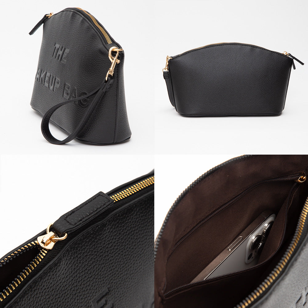 Faux Leather THE MAKE UP BAG Message Pouch Bag Beauty Organizer Bag
