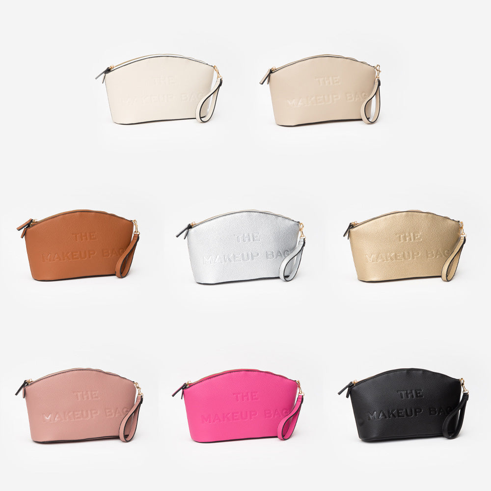 Faux Leather THE MAKE UP BAG Message Pouch Bag Beauty Organizer Bag