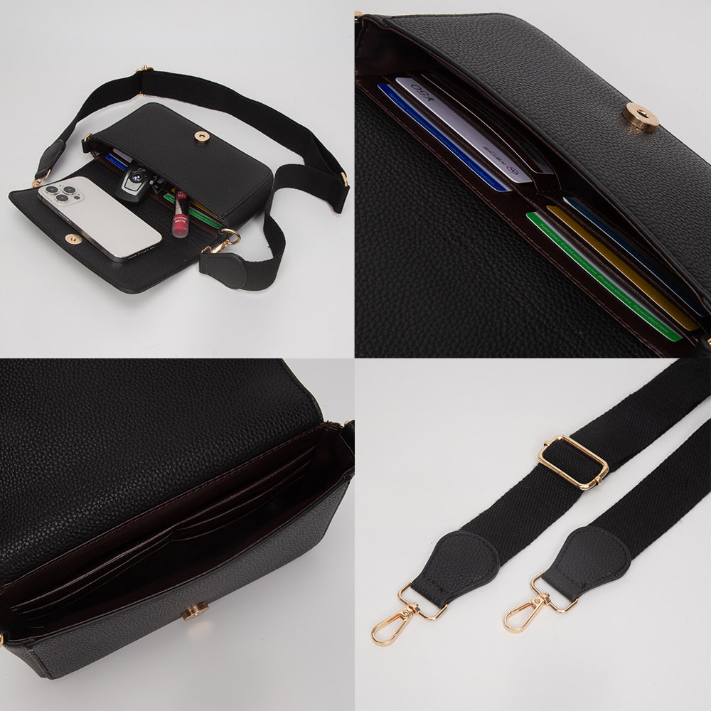 Faux Leather MINI BAG Message Structured Crossbody Bag