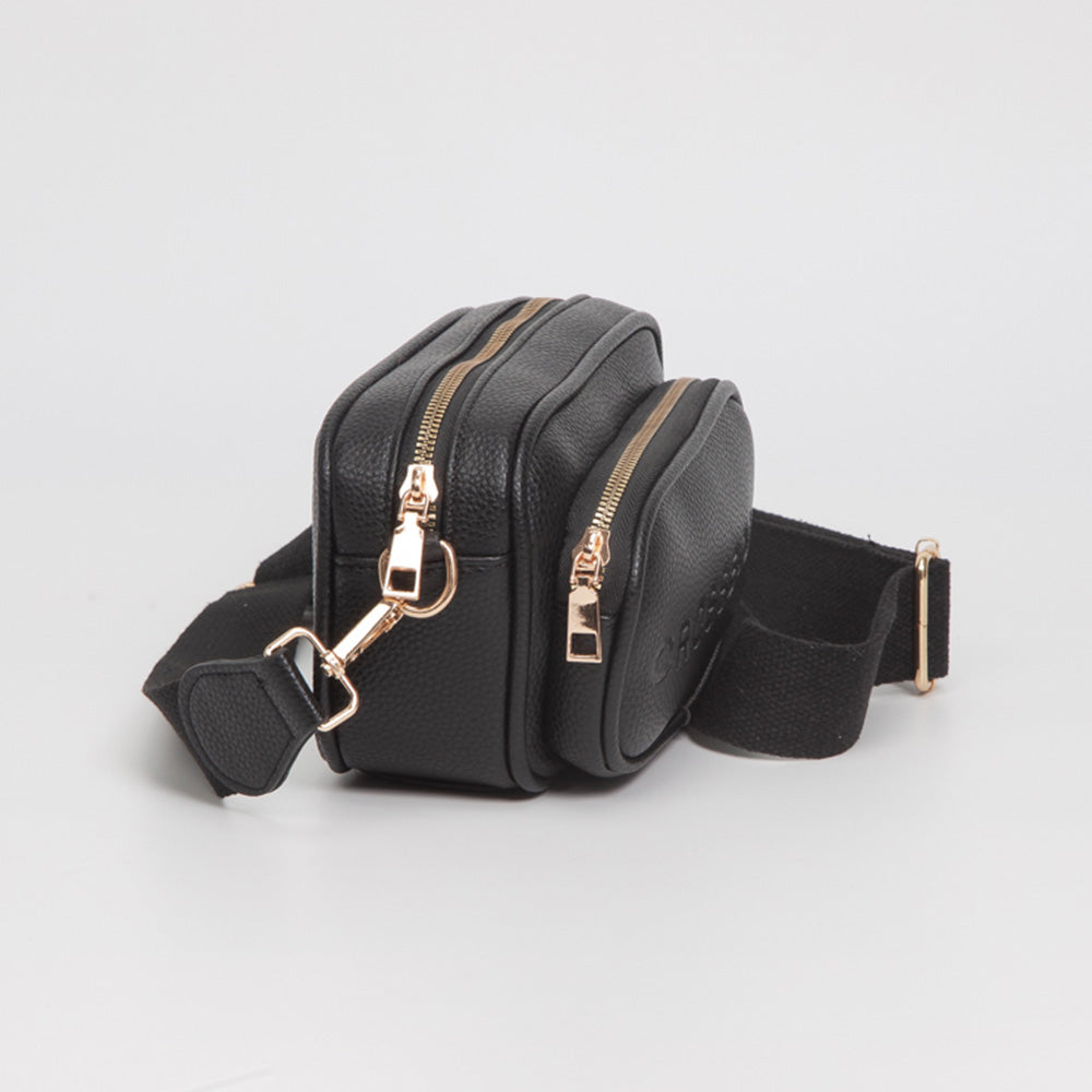 Faux Pebbled Leather Structured Crossbody Bag