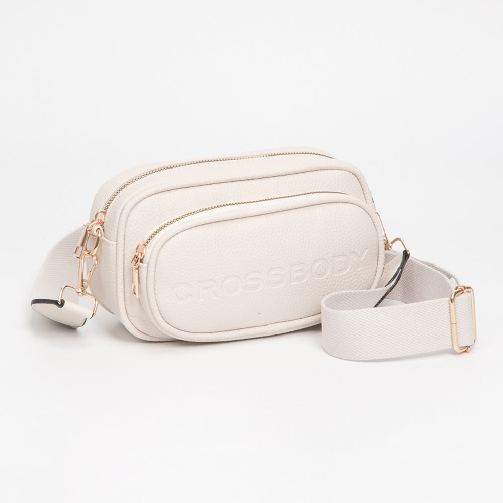 Faux Pebbled Leather Structured Crossbody Bag