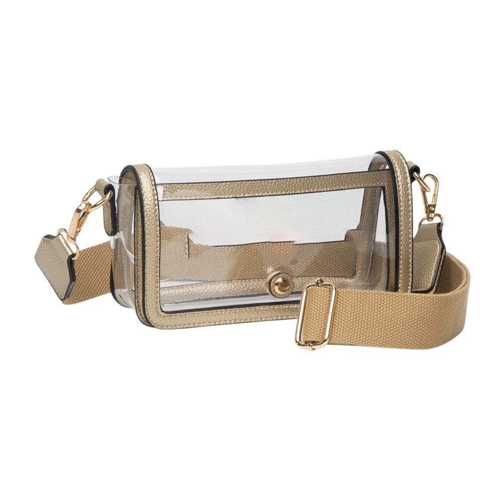 Transparent Rectangle Flap Crossbody Bag