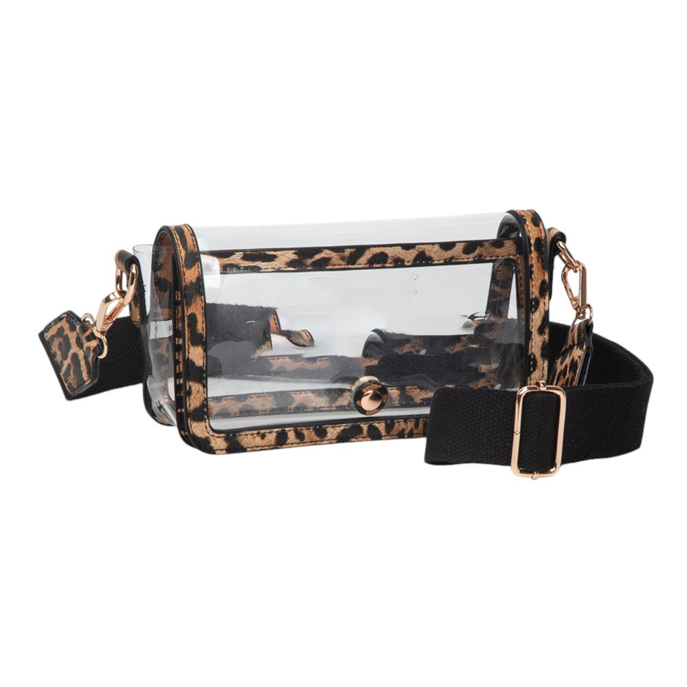 Transparent Rectangle Flap Crossbody Bag