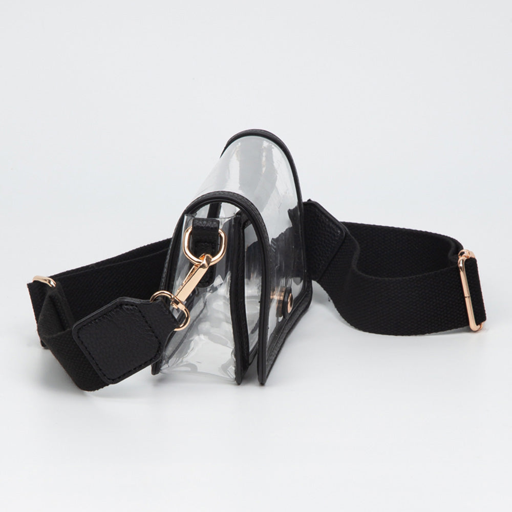 Transparent Rectangle Flap Crossbody Bag