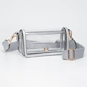 Transparent Rectangle Flap Crossbody Bag