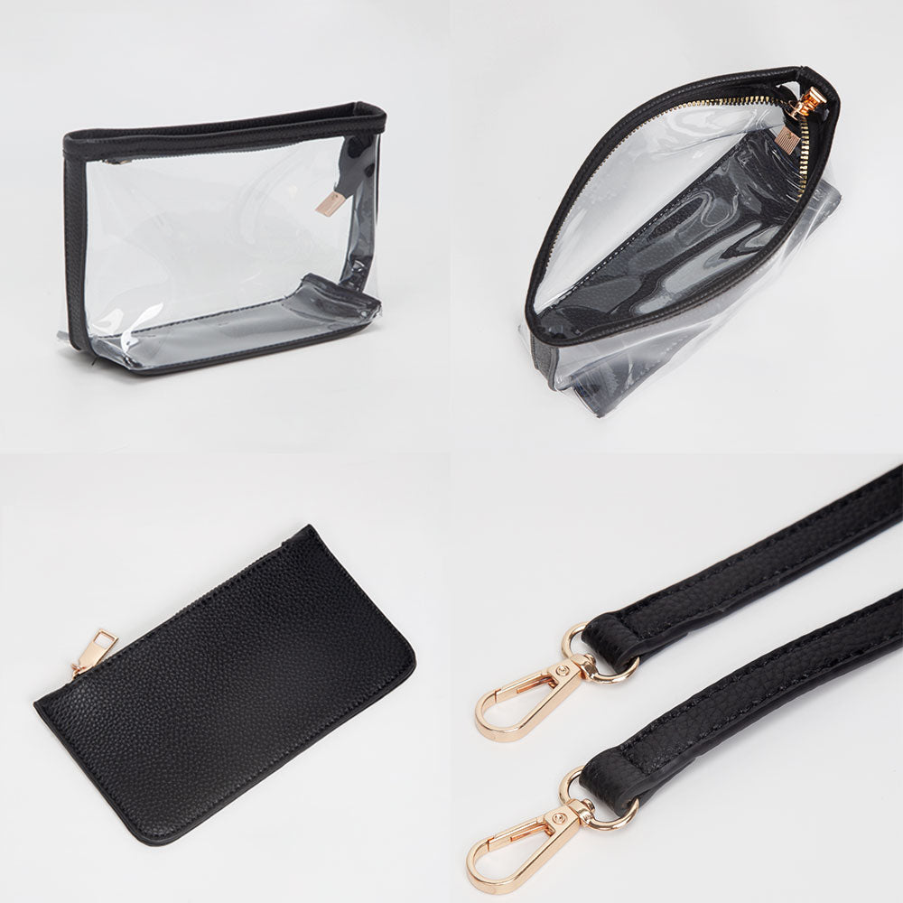 Transparent 3-piece Crossbody Handbag Set