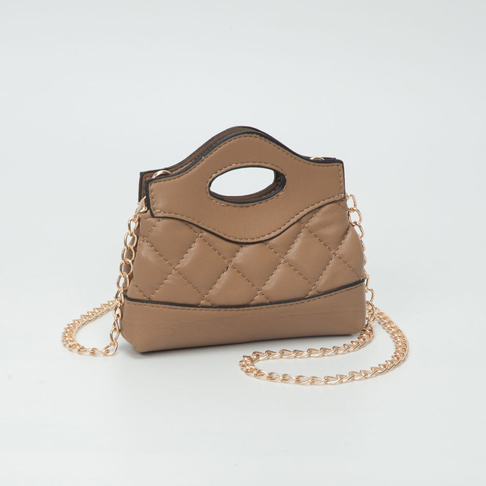Smooth Faux Leather Mini Quilted Handbag Crossbody Bag