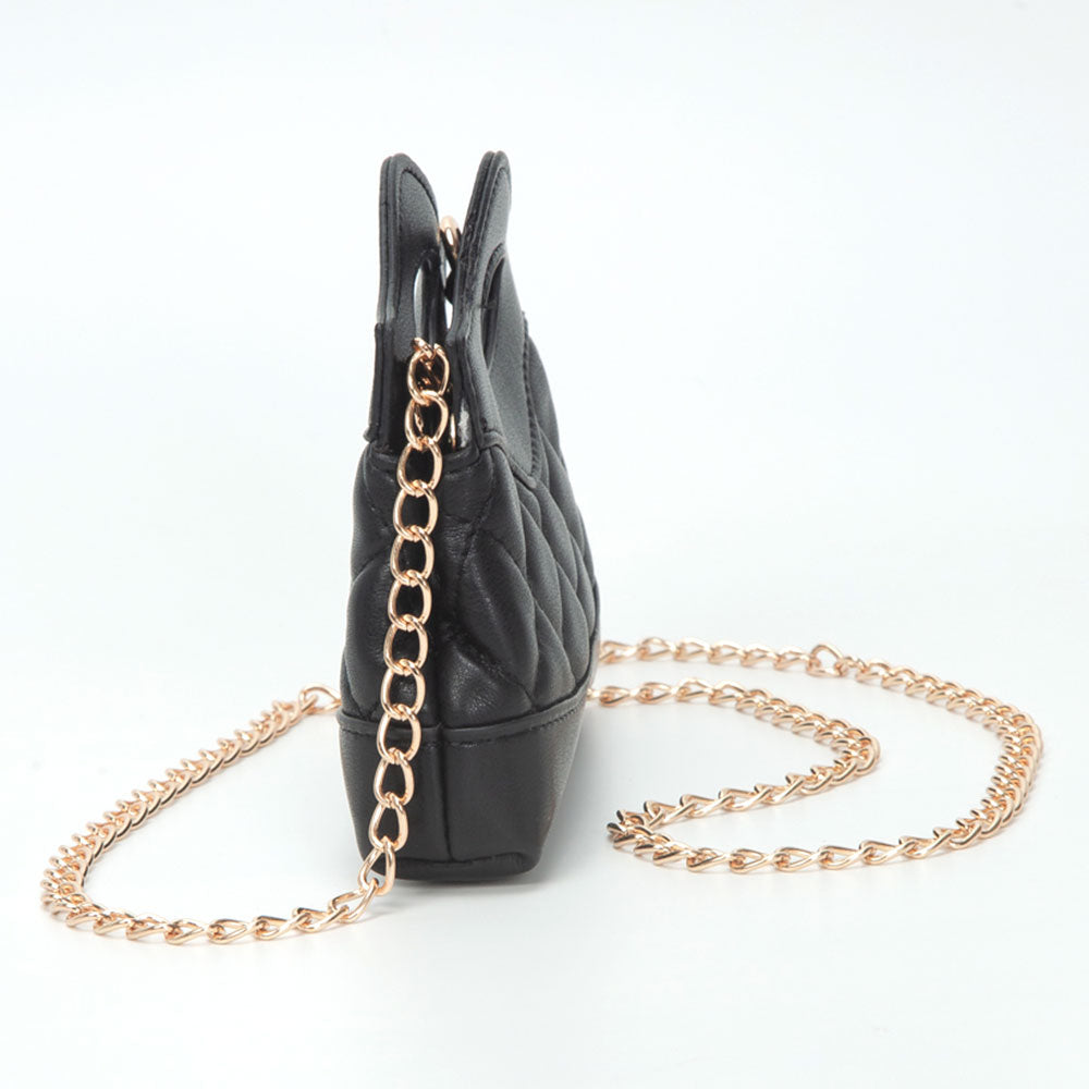 Smooth Faux Leather Mini Quilted Handbag Crossbody Bag