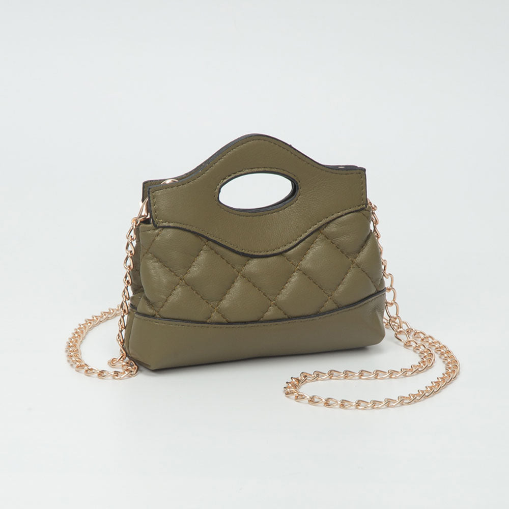 Smooth Faux Leather Mini Quilted Handbag Crossbody Bag