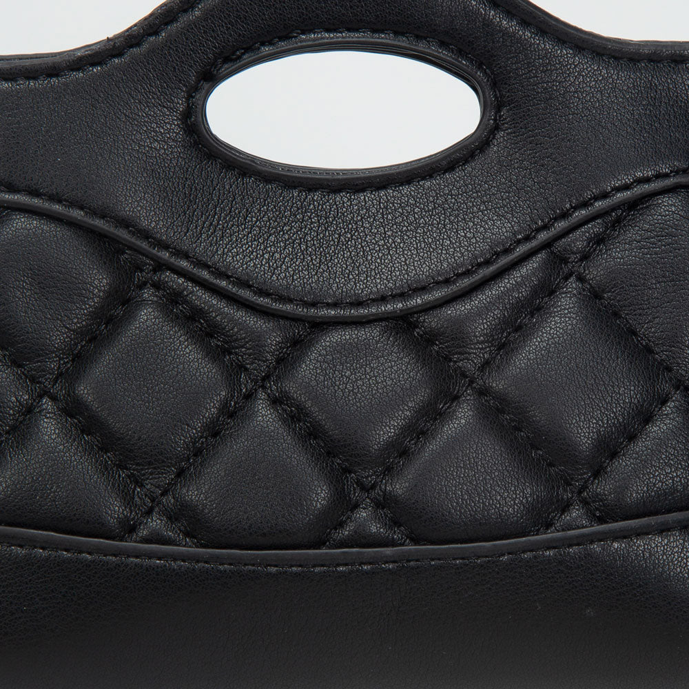 Smooth Faux Leather Mini Quilted Handbag Crossbody Bag