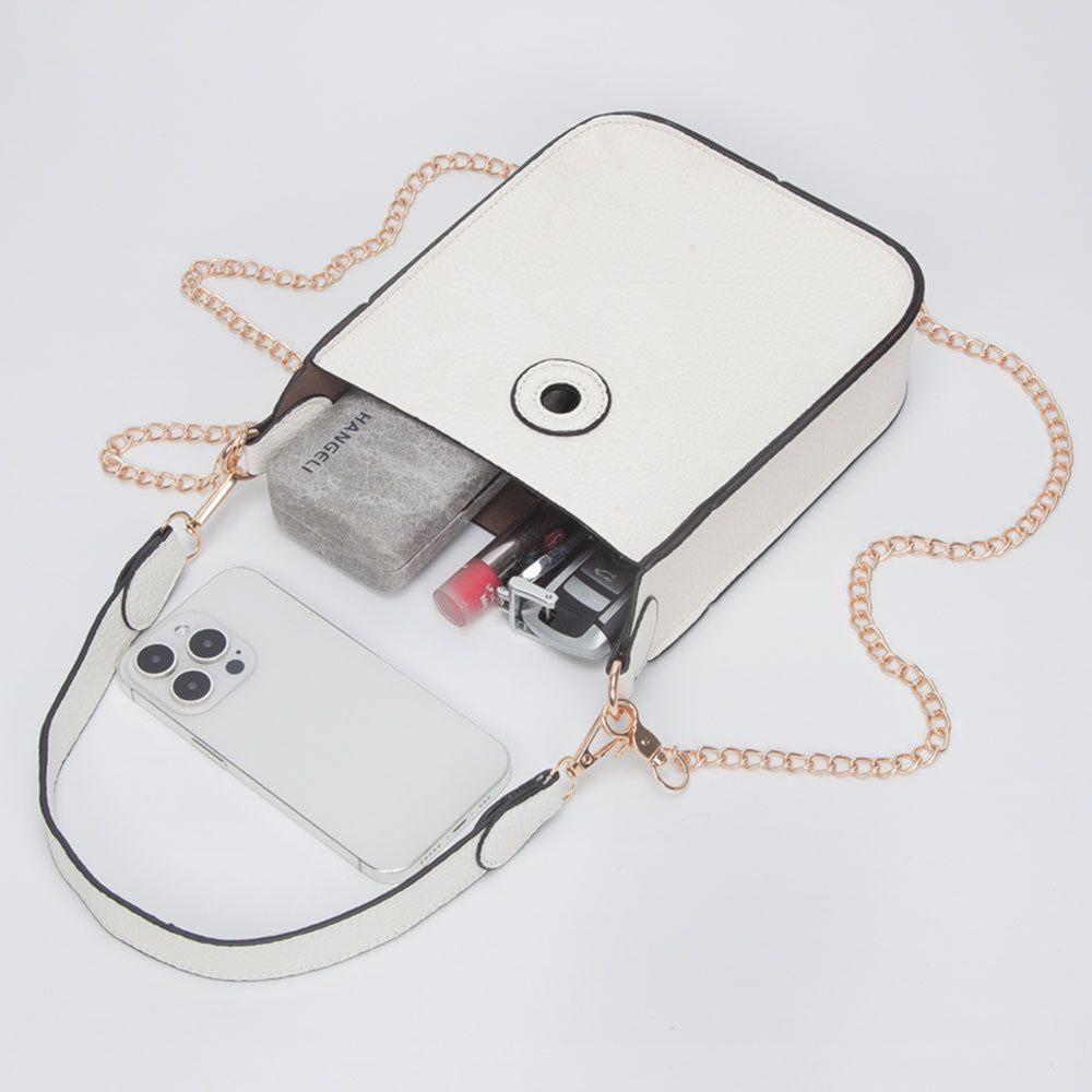 Faux Leather Chain Shoulder Mini Crossbody Bag