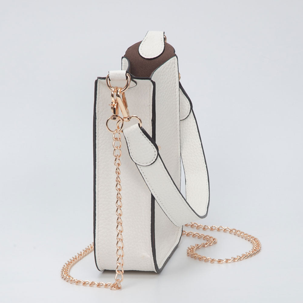 Faux Leather Chain Shoulder Mini Crossbody Bag