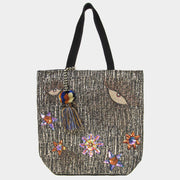 Evil Eye Accented Pom Pom Tassel Shoulder Bag