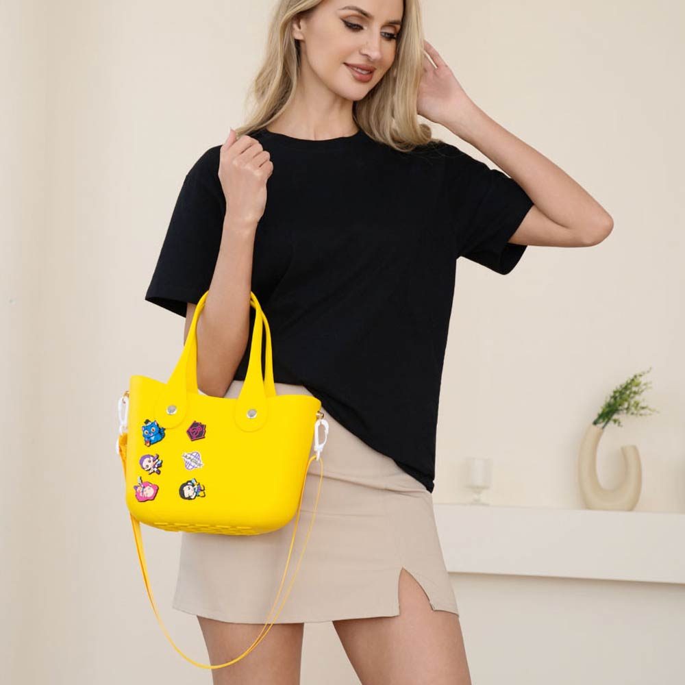 Kpop Demon Hunters Zibits Structured Rubber Tote Crossbody Bag