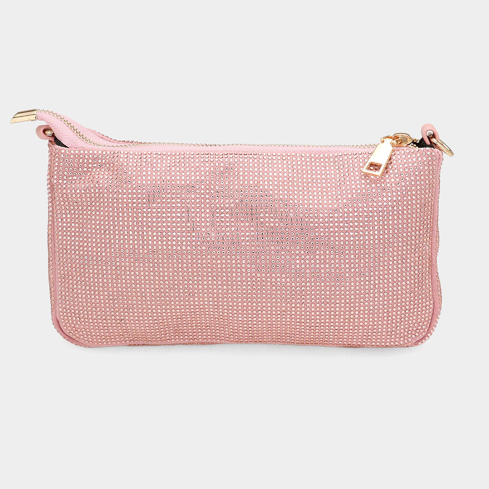 Bling Studded Flat Crossbody Bag