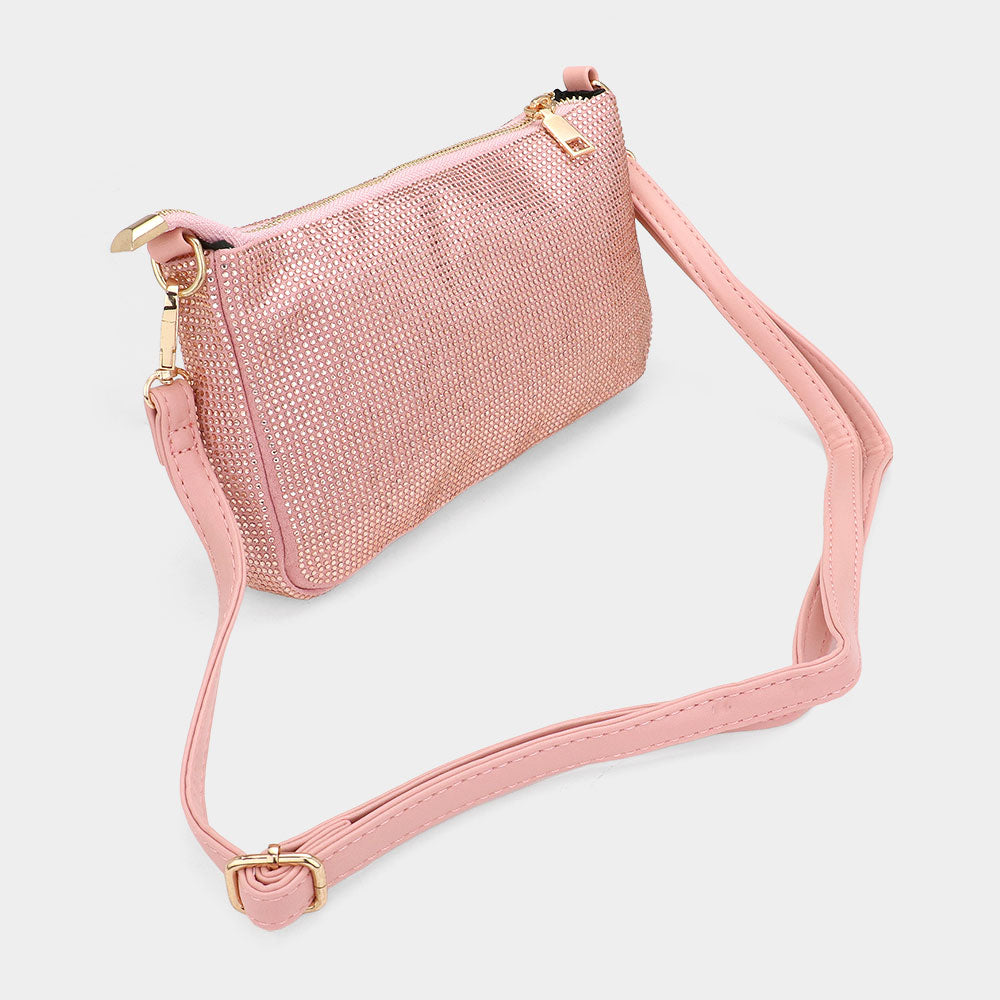 Bling Studded Flat Crossbody Bag