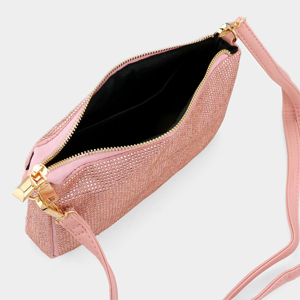 Bling Studded Flat Crossbody Bag