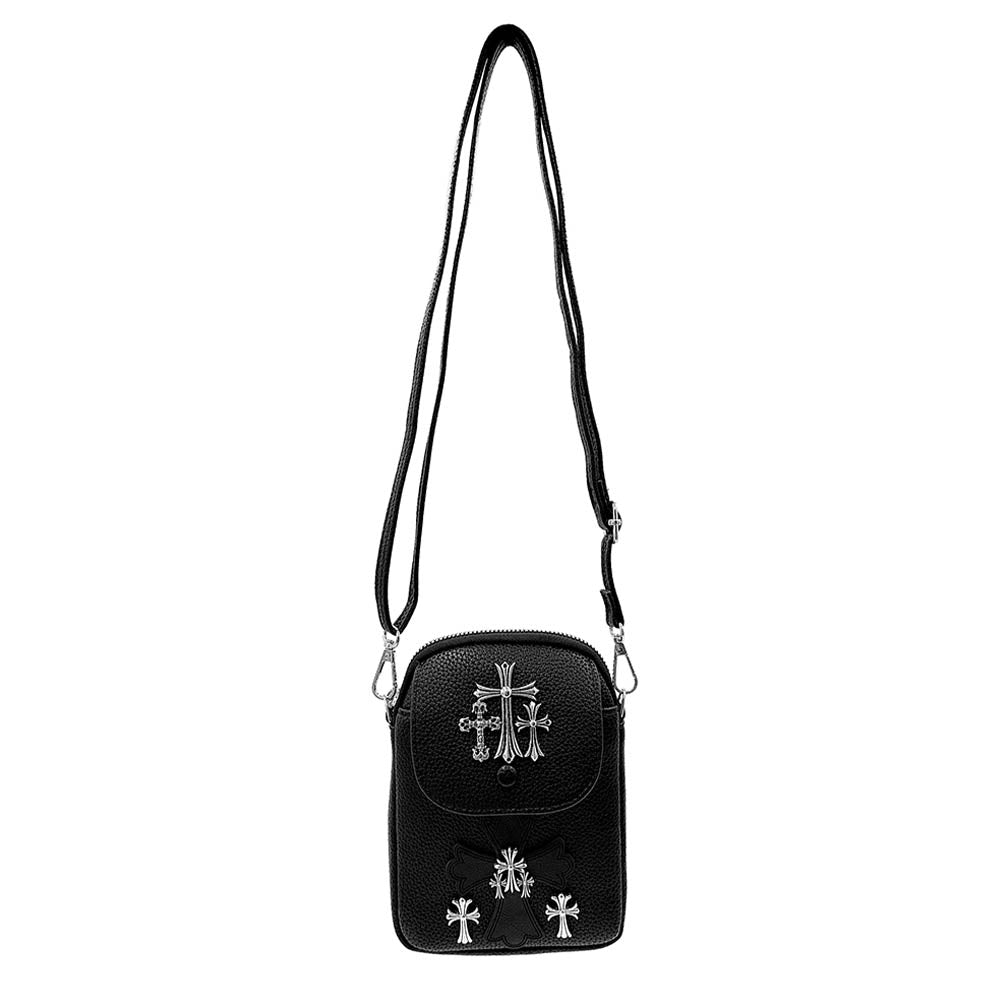 Studded Cross Accent Mini Crossbody Bag
