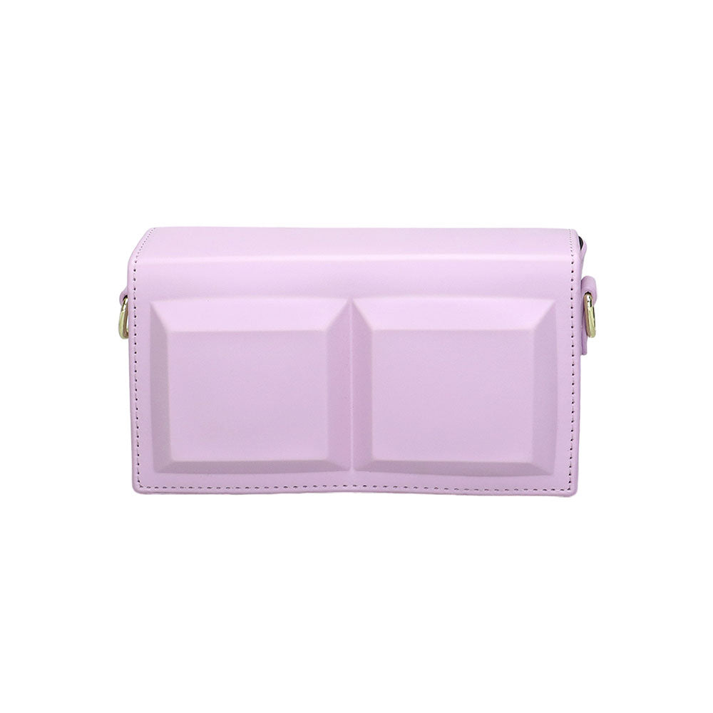 Faux Leather Box Crossbody Bag