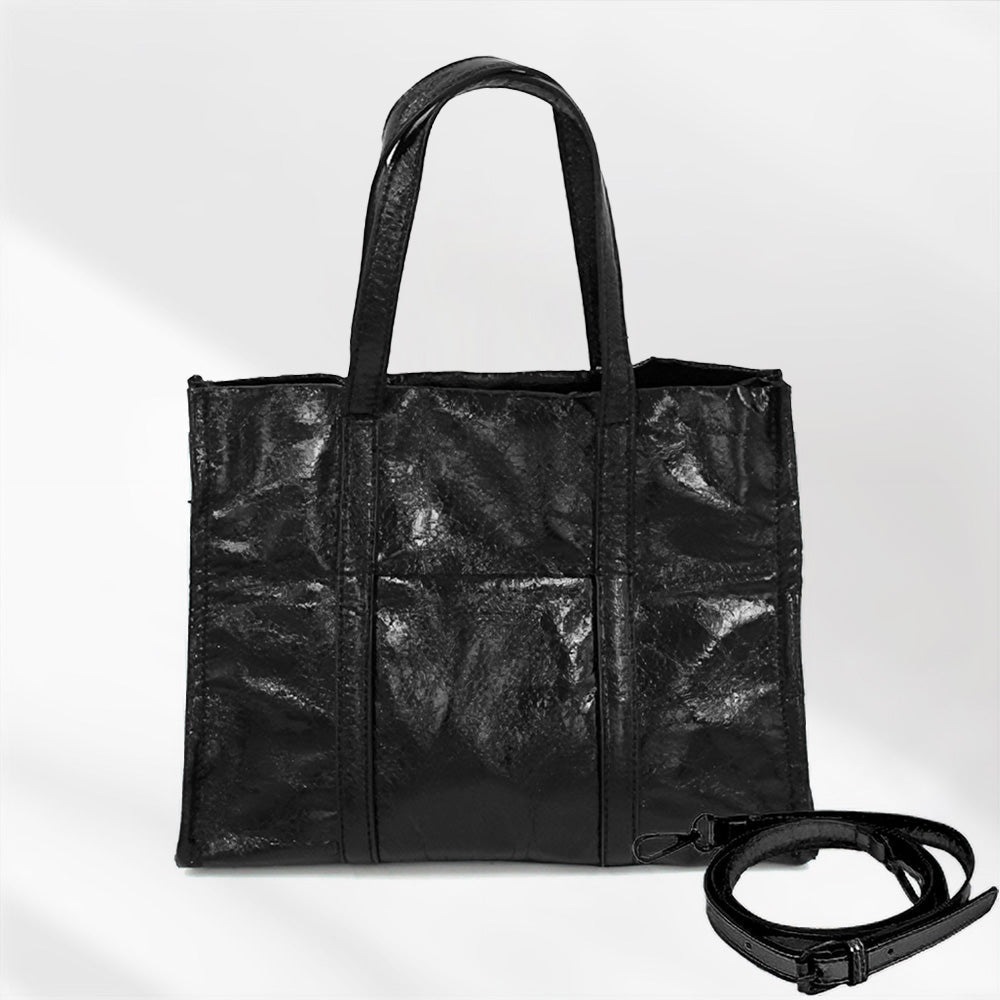 Metallic Top Handle Crossbody Bag