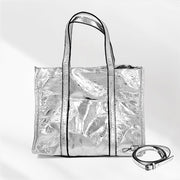 Metallic Top Handle Crossbody Bag