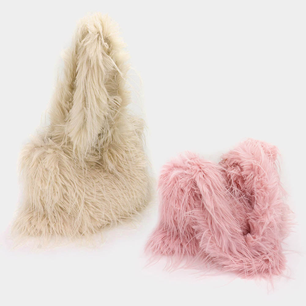 Furry Faux Fur Tote Bag