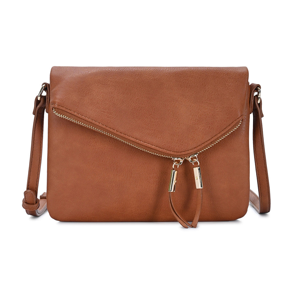 Faux Leather Envelope Crossbody Bag